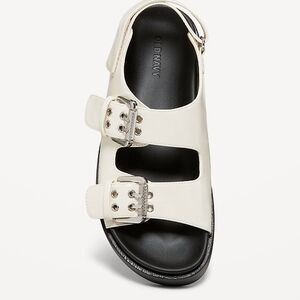 Old Navy Ivory Double Buckle Sandals